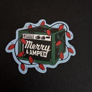 Dutch Bros Green Amp with Red Holiday Lights Sticker